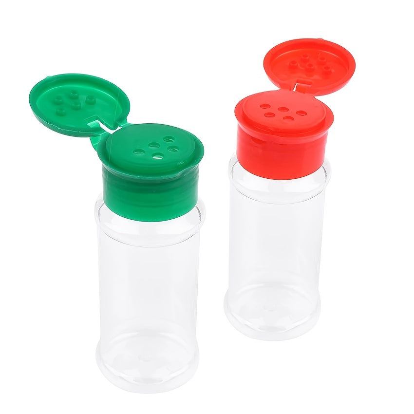 3pcs Plastic Jars With Sifter Caps For Seasoning Storage 100ml
