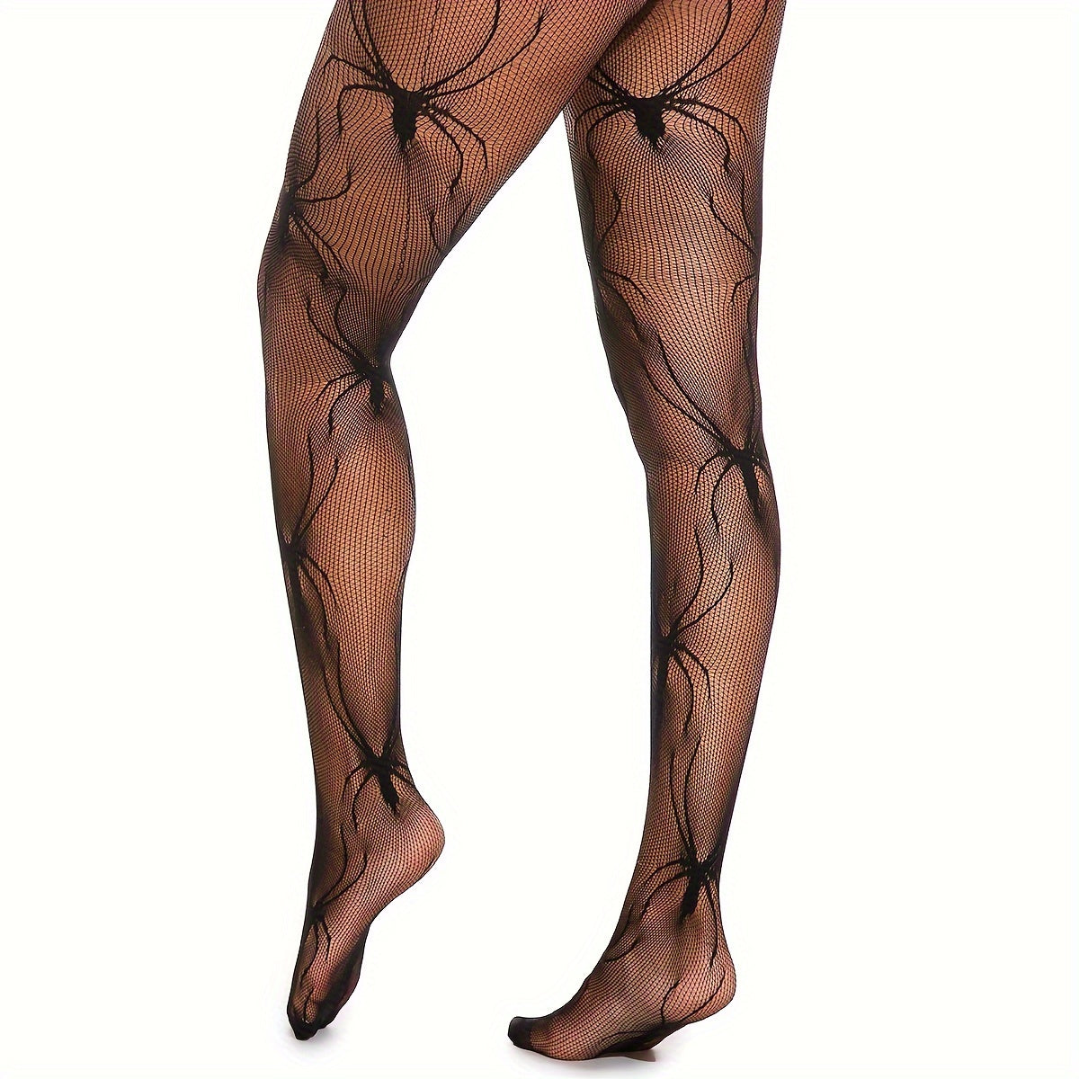 Spider Pattern Fishnet Tights High Waist Pantyhose Stockings