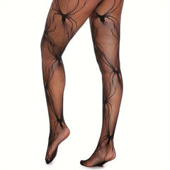 Spider Pattern Fishnet Tights High Waist Pantyhose Stockings