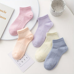 5 Pairs Sports Crew Socks Comfy & Breathable Women's Stockings