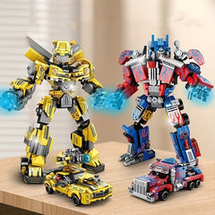2-in-1 Transforming Robot Toy with Articulated Joints & Wheels