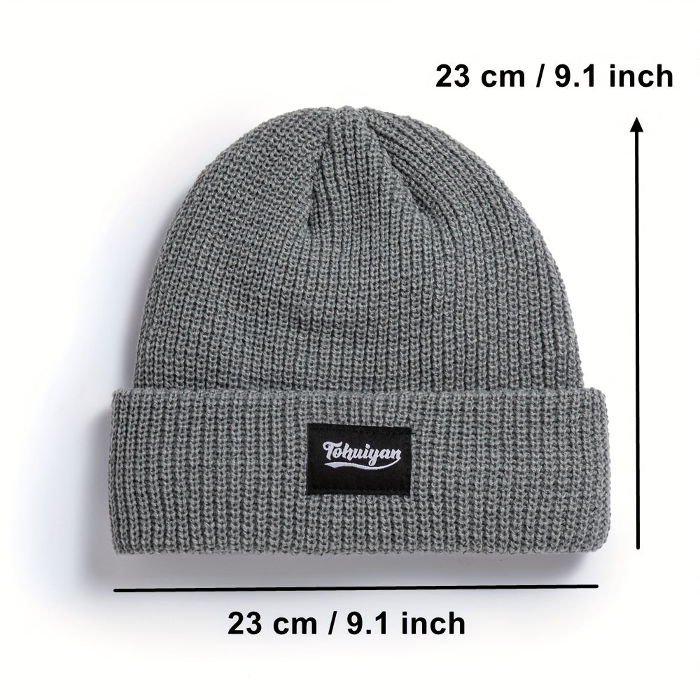 Reflective Beanie Cap Skullies Warm Knit Hat Windproof Unisex