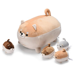 Corgi Mommy and 4 Puppies Plush Set