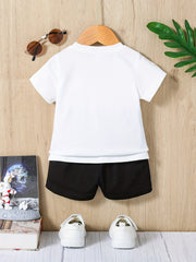 Toddler Bear Graphic T shirt & Shorts Set with Pop Bag and Toy