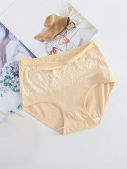 3pcs Jacquard Comfort Briefs High Waist Tummy Control Panties