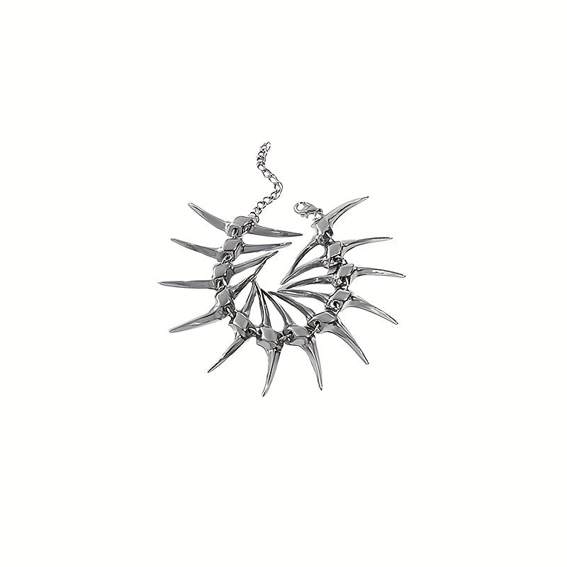 Punk Style Thorns Fishbone Bracelet for Halloween Party