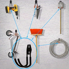 Heavy Duty Metal Hook Holds Up To 20kg Tools with 8 Screws Set