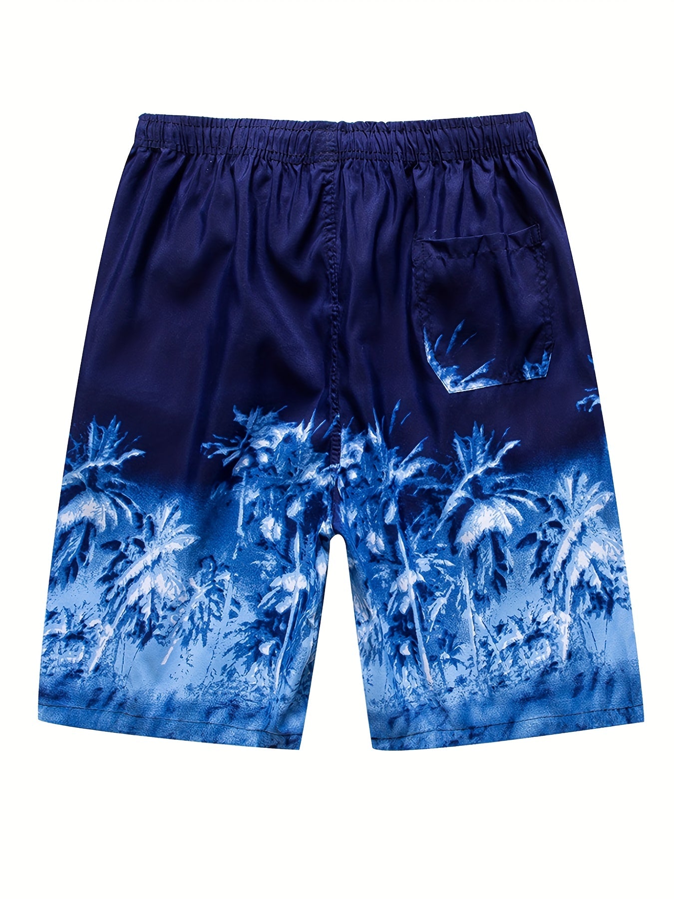 Palm Trees Ombre Print Casual Summer Pool Beach Shorts Men's Lounge Shorts