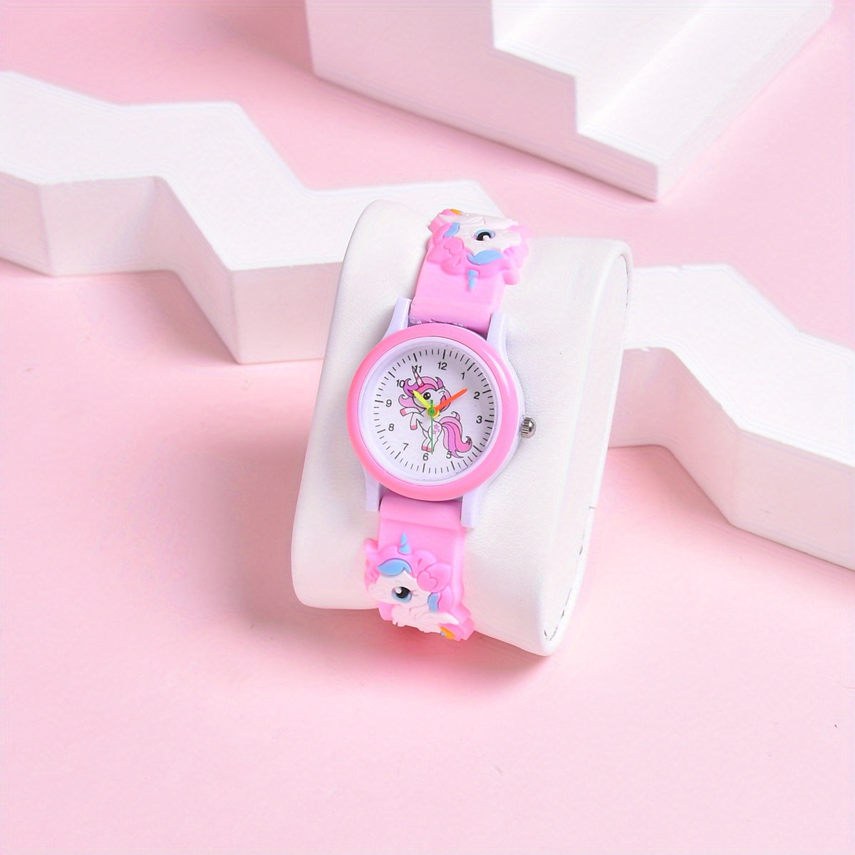 Kids 3D Cartoon Quartz Watch Silicone Strap Plastic Case Gift