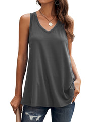 Sleeveless V-neck Tank Top Women's Casual Fit