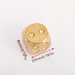 20mm Large Brass Dice Bar Game 6 sided Brass Copper Dice