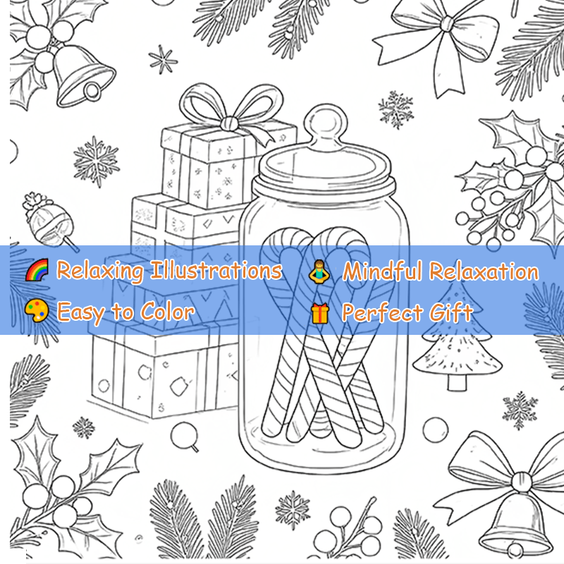 Christmas Adult Coloring Book - Festive Patterns for Family & Friends