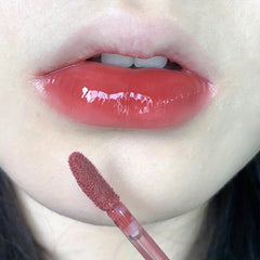 Hexagonal Lip Glaze Plumping Lip Gloss in Brown & Red Stains