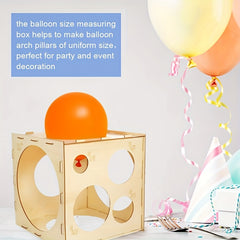 Wooden Balloon Sizer Cube Box Balloons Measuring Box For Birthday Party Balloon