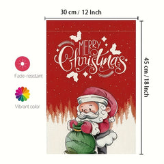 Merry Christmas Santa Claus Garden Flag Snow Winter Yard Flag