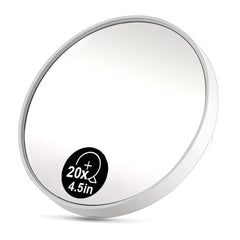 20X Magnifying Mirror and Tweezers Set, Round Makeup Mirror with 3 Suction Cups