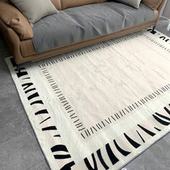 Modern Line Pattern Faux Cashmere Mat Non Slip Floor Rug