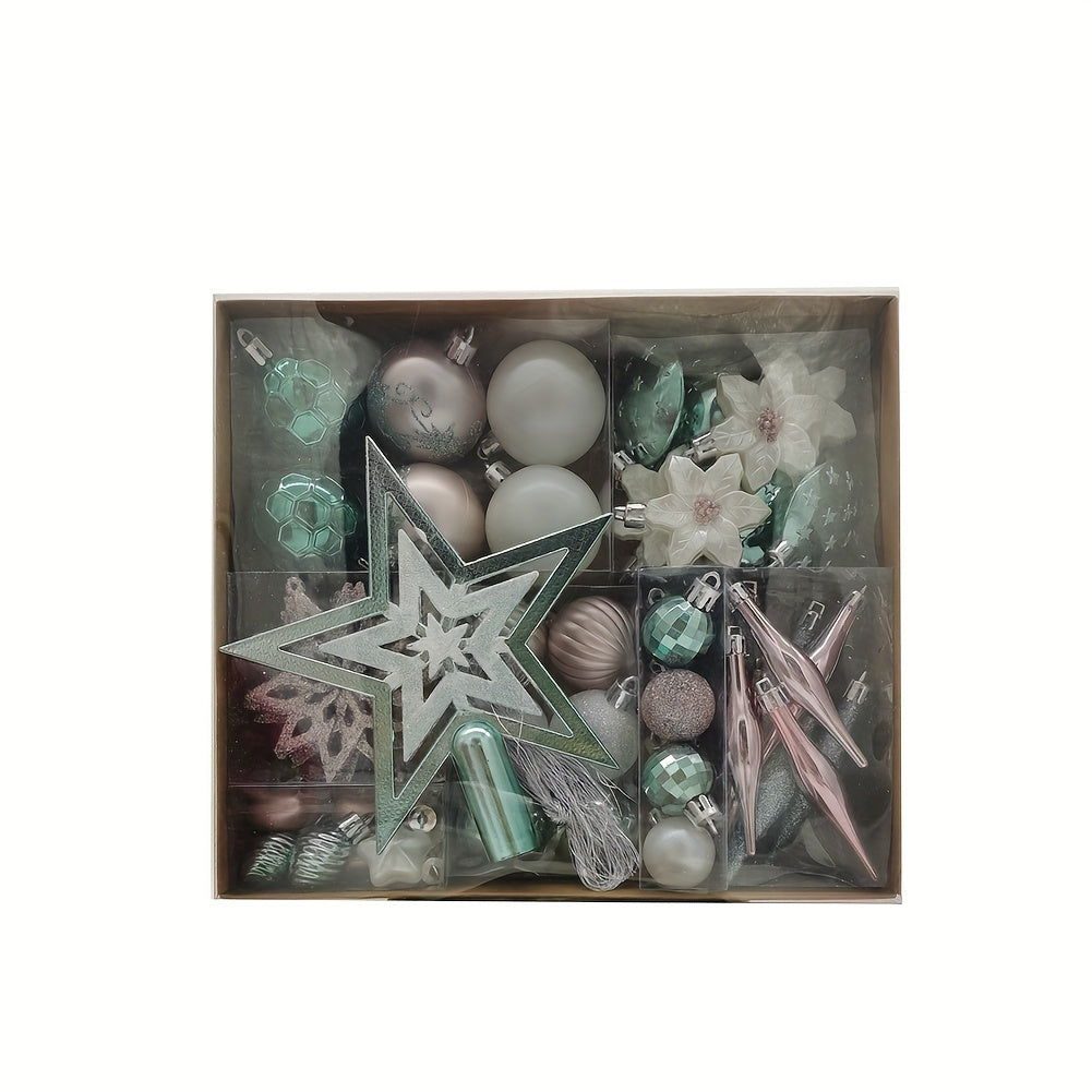 58pcs Christmas Balls Ornaments Xmas Tree Decoration Gift Balls