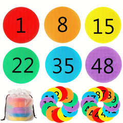 48pcs Classroom Sitting Carpet Dots 1-48 6 Colors for Teacher Supplies Preschool