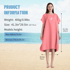 Microfiber Surf Poncho Changing Robe Towel Unisex Bathrobe