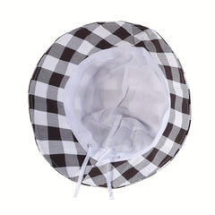 Plaid Print Bucket Hat Lightweight Fisherman Cap