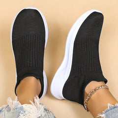 Women's Breathable Knit Sneakers Lightweight Slip On Shoes