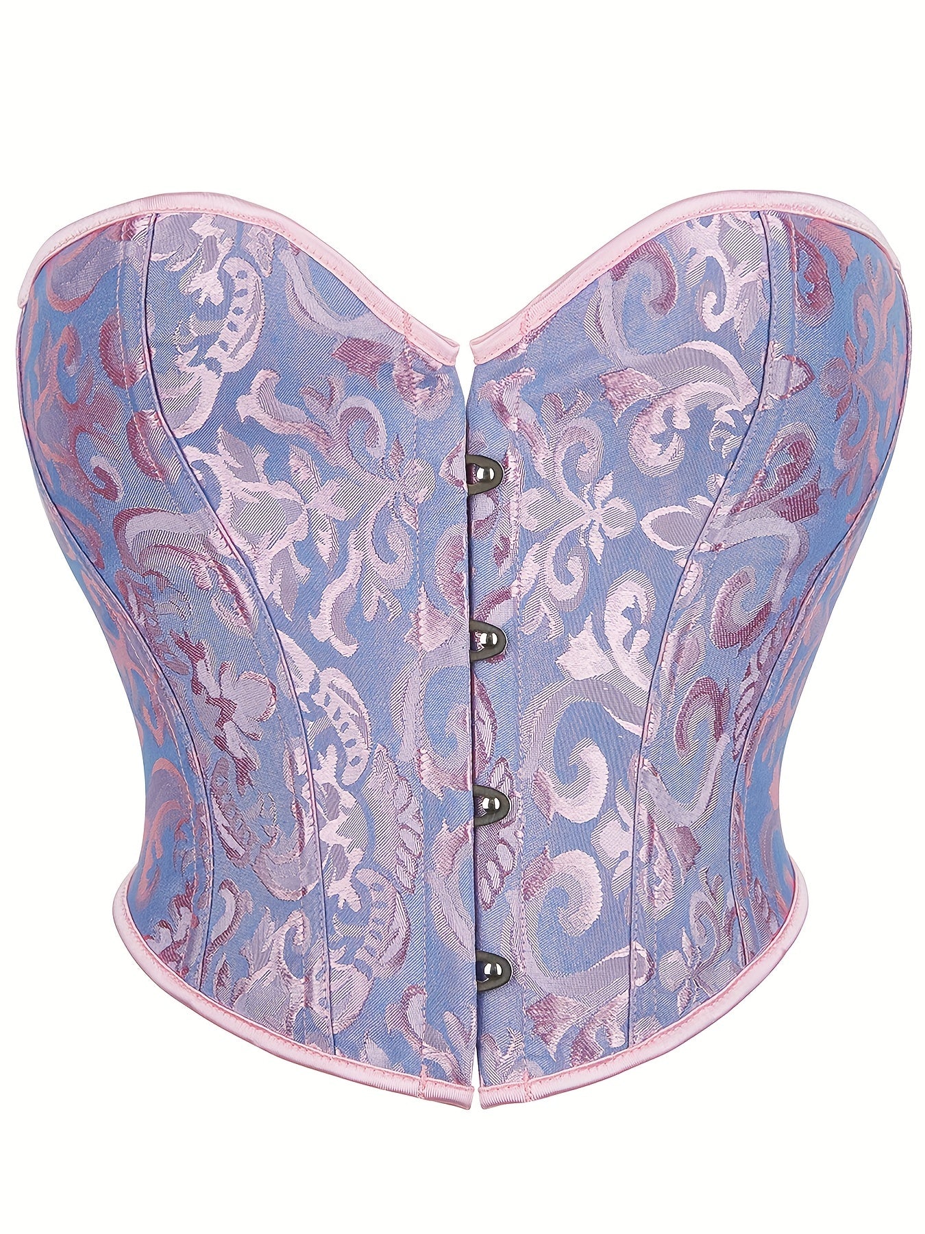 Jacquard Strapless Corset Bustier Tummy Control Lace Up Body Shaper