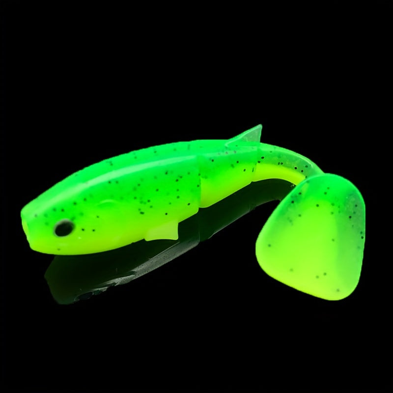 4pcs 6.2in Artificial T Tail Fishing Lures 0.16oz - Soft Wobbler Bait