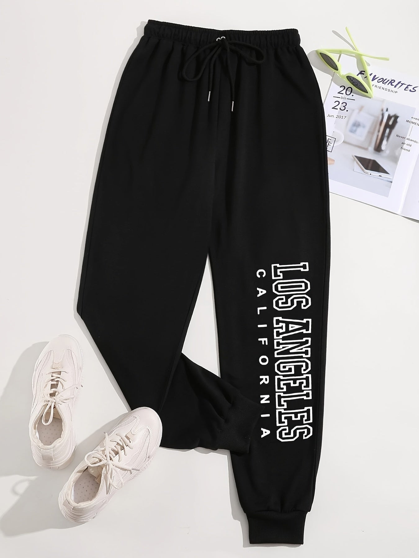 Los Angeles Solid Joggers Sweatpants For Winter & Fall