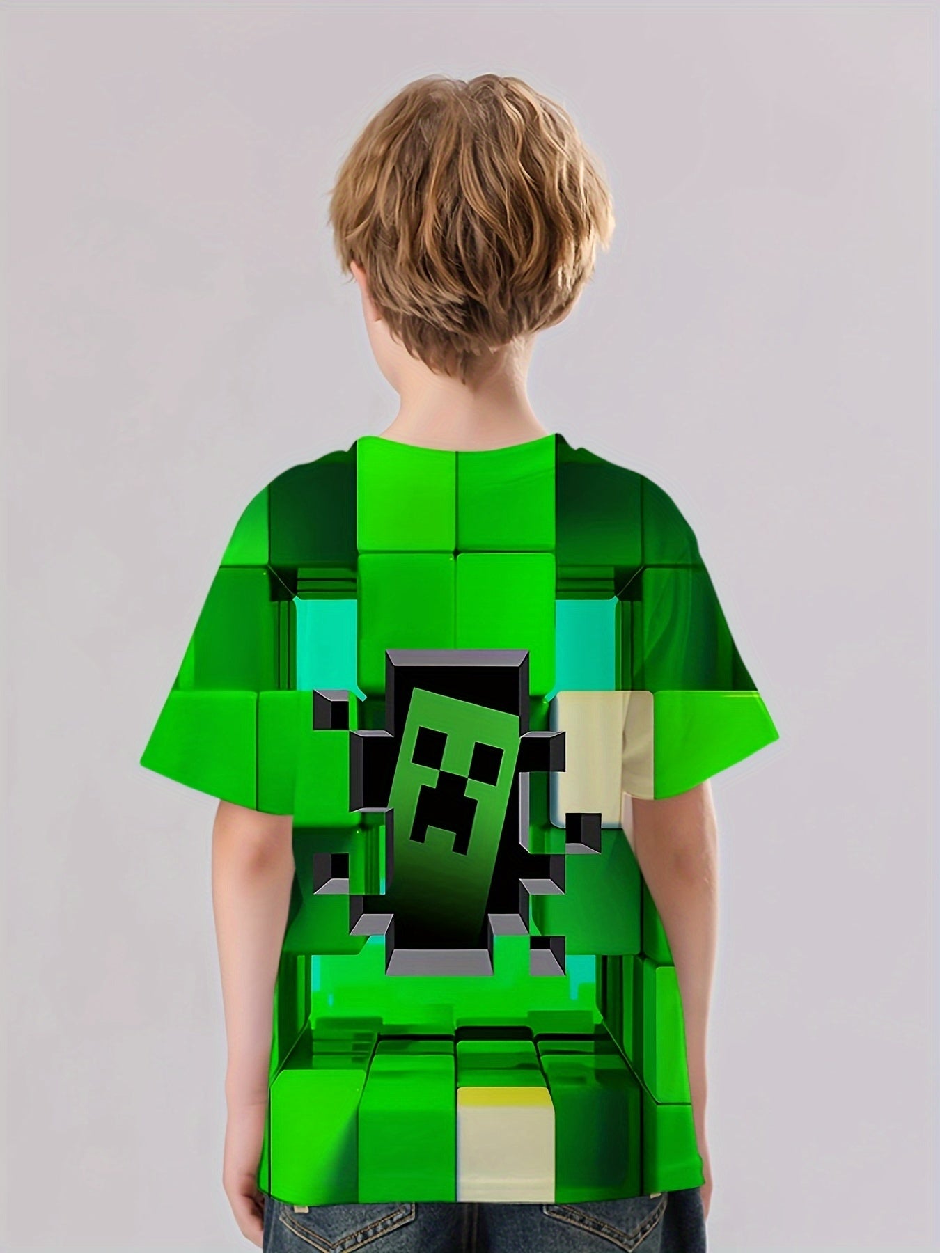 Pixel Style Print Kid's T shirt Unisex Tee For Summer