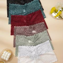 6pcs Floral Lace Panties Soft & Comfortable Women's Lingerie