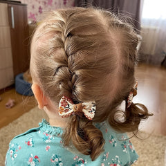 10pcs Girls Flower Hair Bows Elastic Hair Ties & Scrunchies