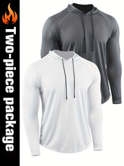 2 Pcs Men's Hoodies Breathable Loose Pullover for Autumn Winter