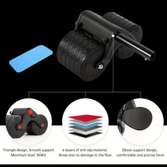 Automatic Rebound Ab Roller Wheel with Elbow Support