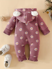 Baby Cow Hooded Sweatshirt Jumpsuit