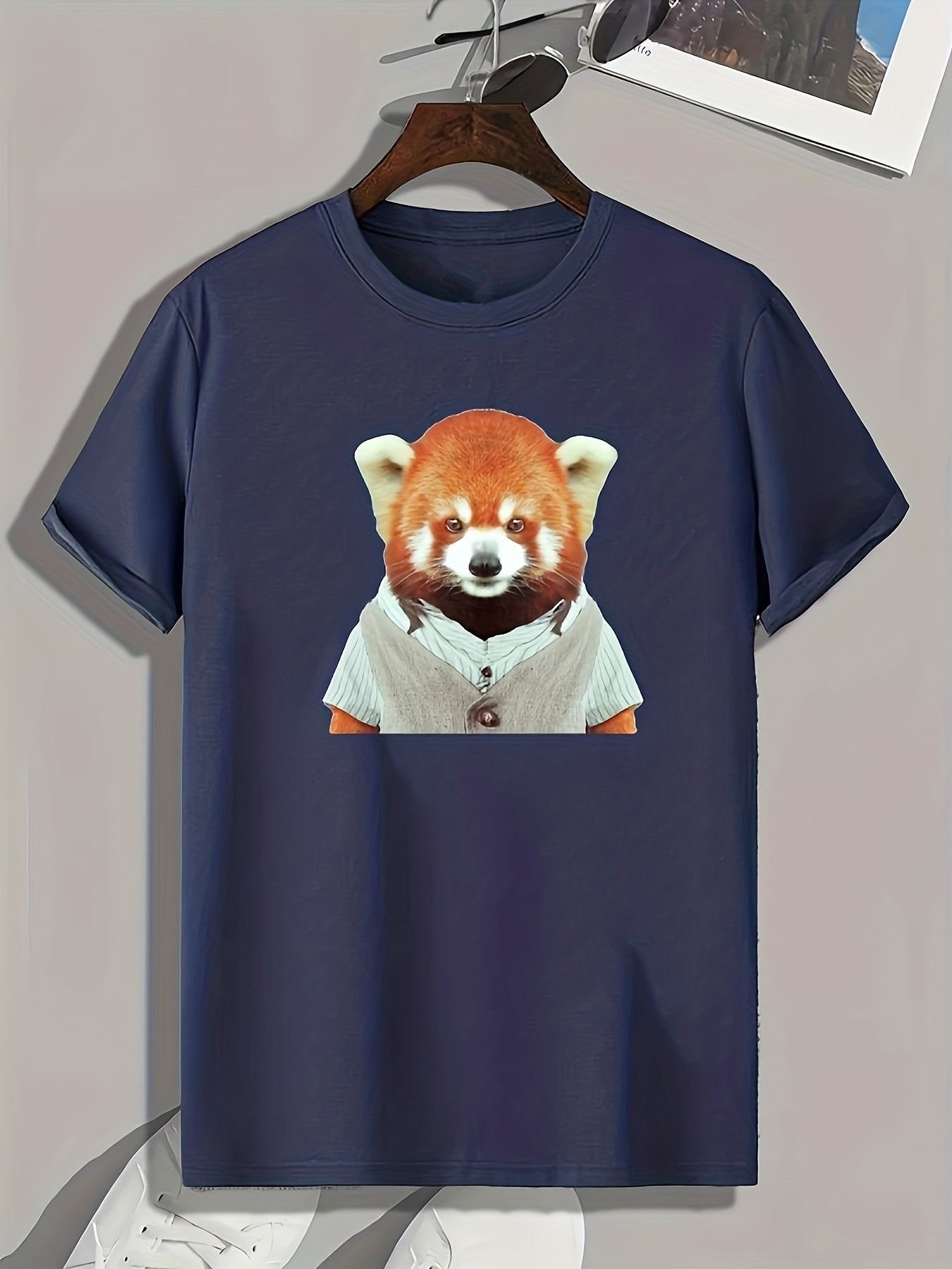 Bear Print Men's Graphic T shirt for Summer