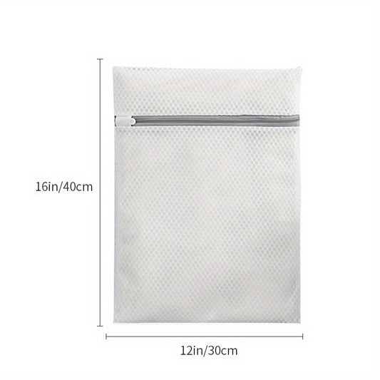 Mesh Zipper Laundry Bag Foldable Washing Pouch Durable Organizer