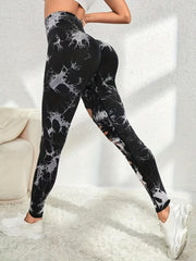 Tie Dye Fitness Pants Hollow Out Yoga Leggings