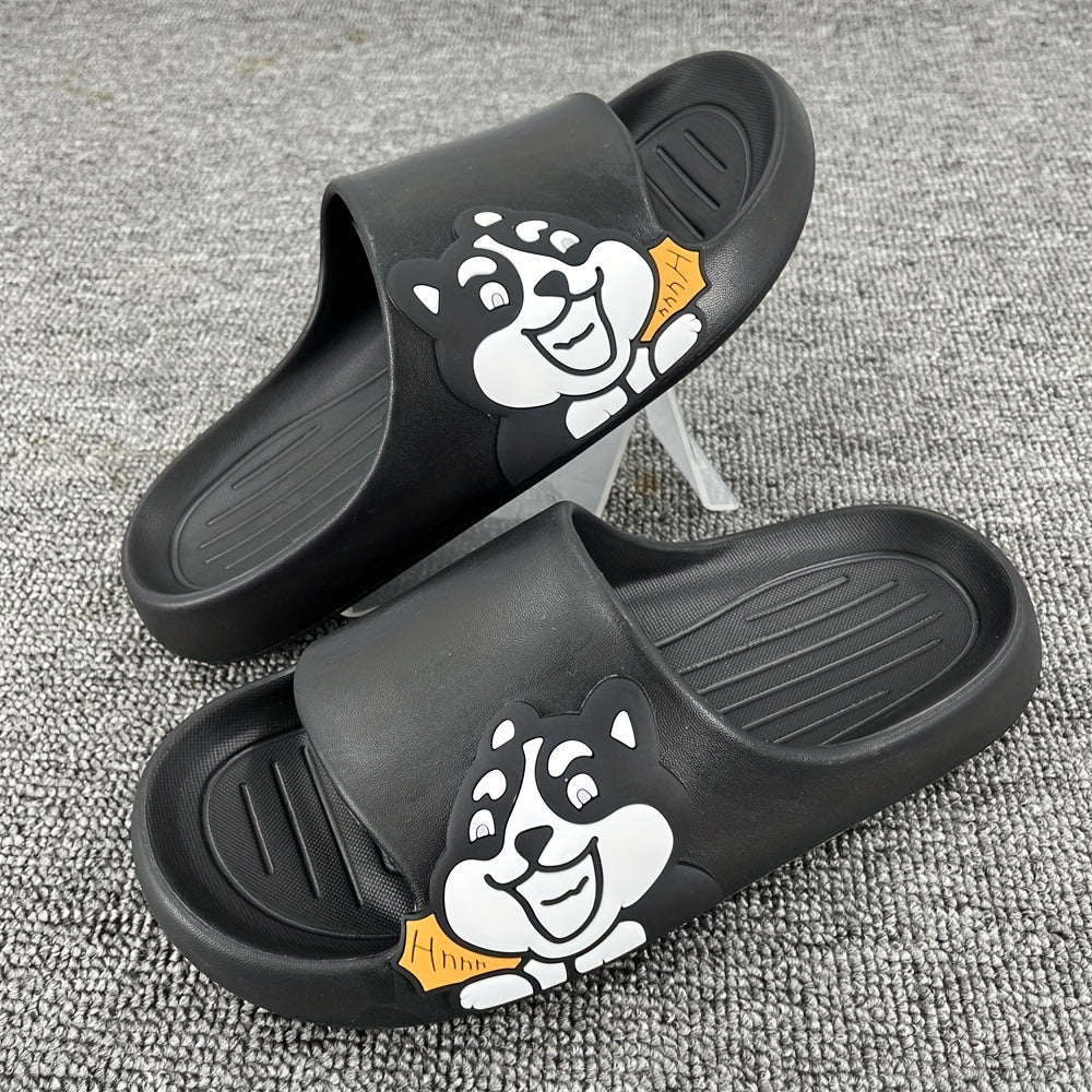 Men's Cartoon Open Toe Slides Soft Sole Platform Slippers