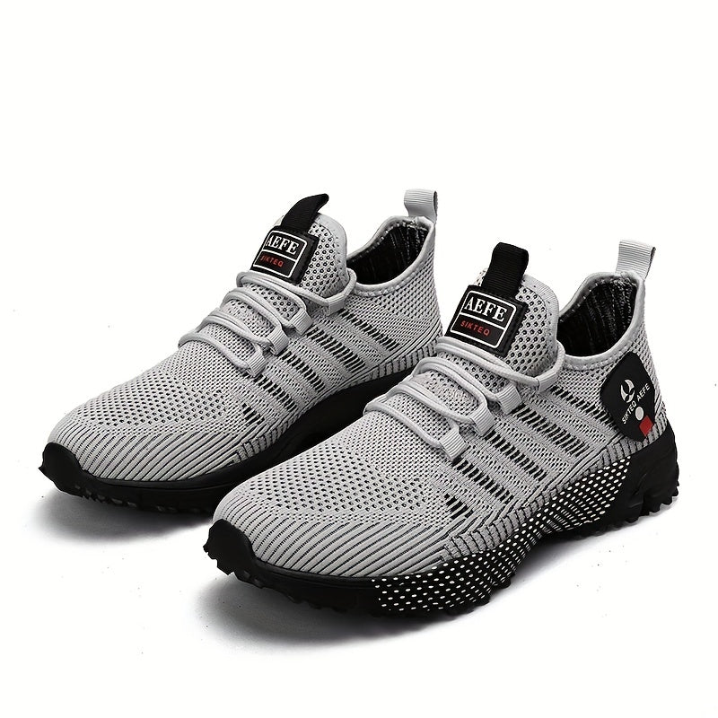 Men's Breathable Running Shoes Soft Sole Sneakers Lace Up