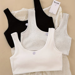 3pcs Rabbit Graphic Ribbed Underwear