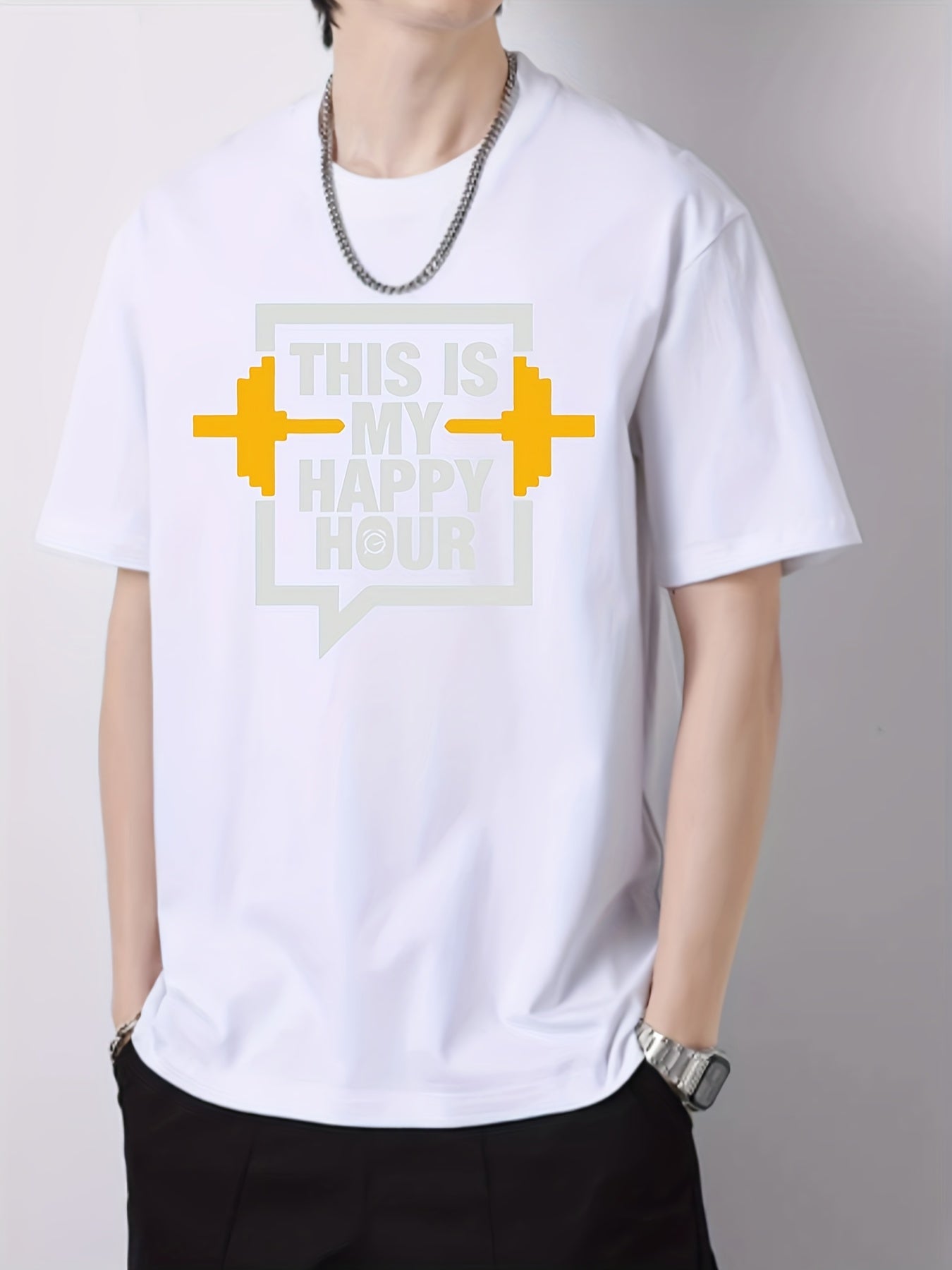 Men's Cotton Slim Fit T-shirt for Spring Summer Holiday