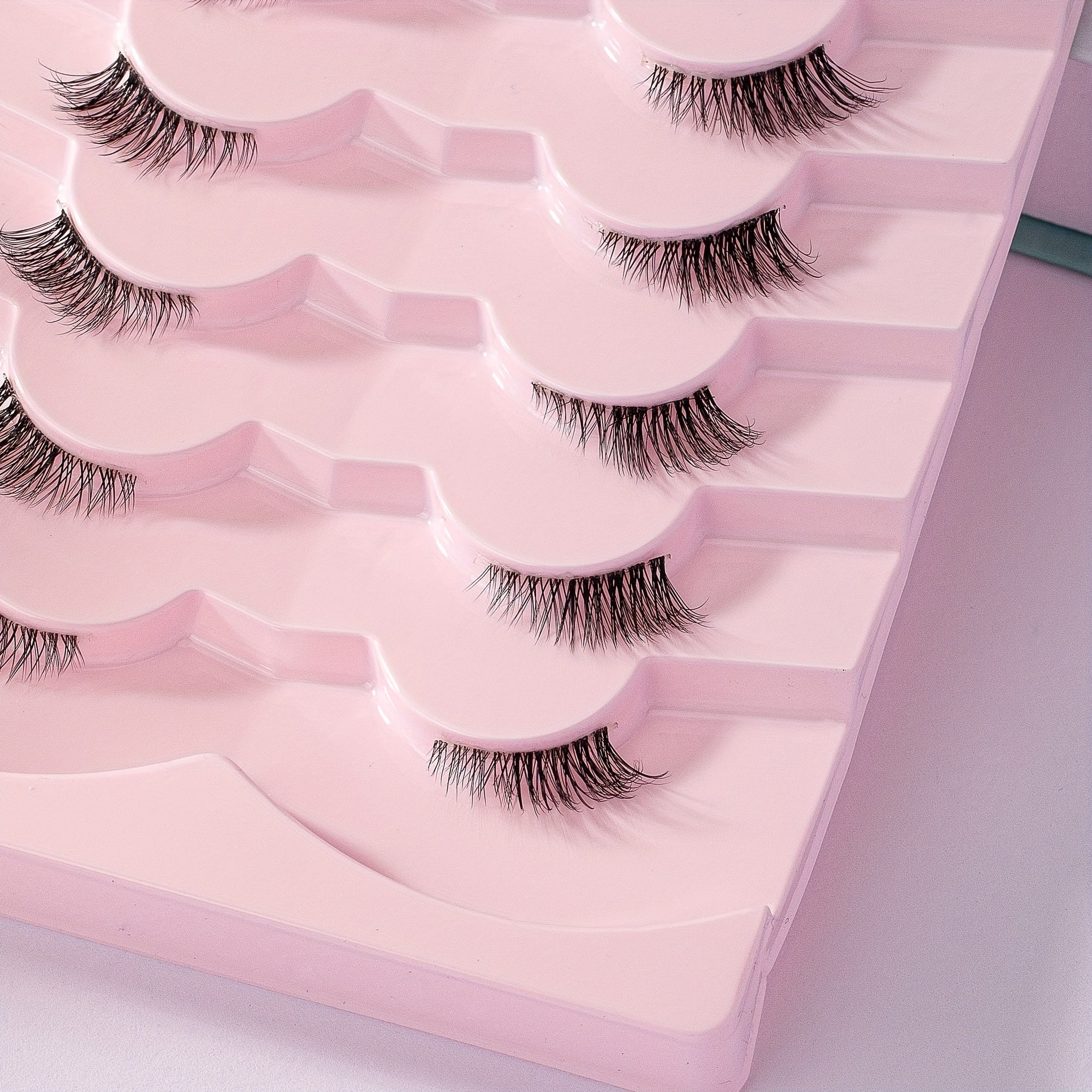 7 Pairs Transparent Terrier Faux Mink Natural COS Eyelashes