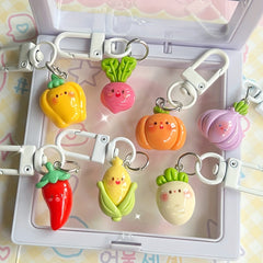Cartoon Vegetable Key Chain Radish Doll Pendant Ornament