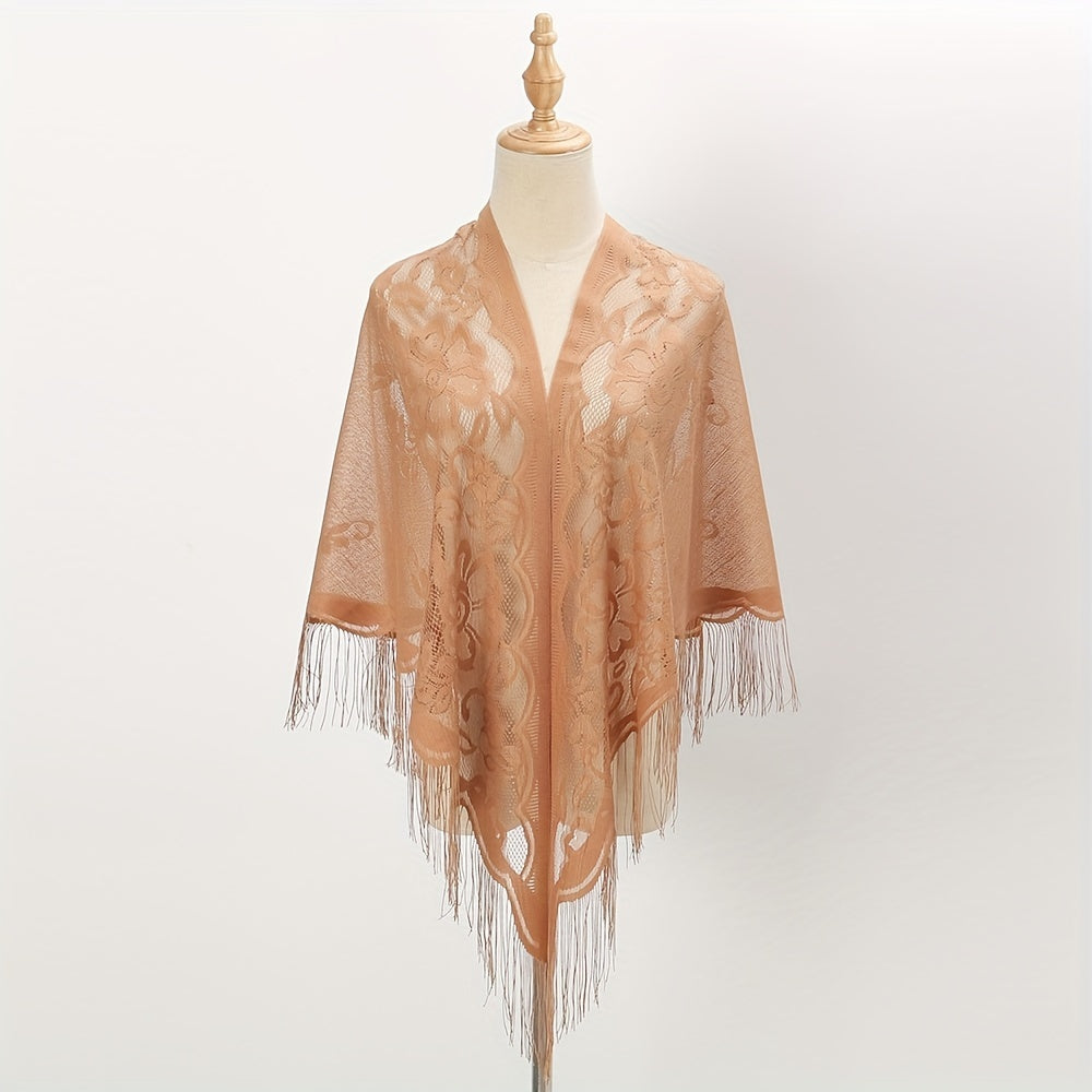 Fringed Triangle Scarf Soft Shawl Classic Wrap