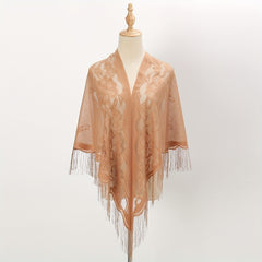 Fringed Triangle Scarf Soft Shawl Classic Wrap
