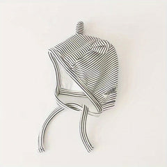 Striped Baby Ear Protection Hat Spring Autumn Cap