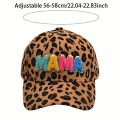 Leopard Print Corduroy Dad Hat Solid Sun Hat for Women