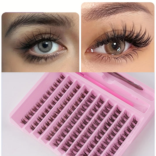 120pcs Wispy Cluster Lashes 8-16mm D Curling Fluffy DIY Eyelash Extension