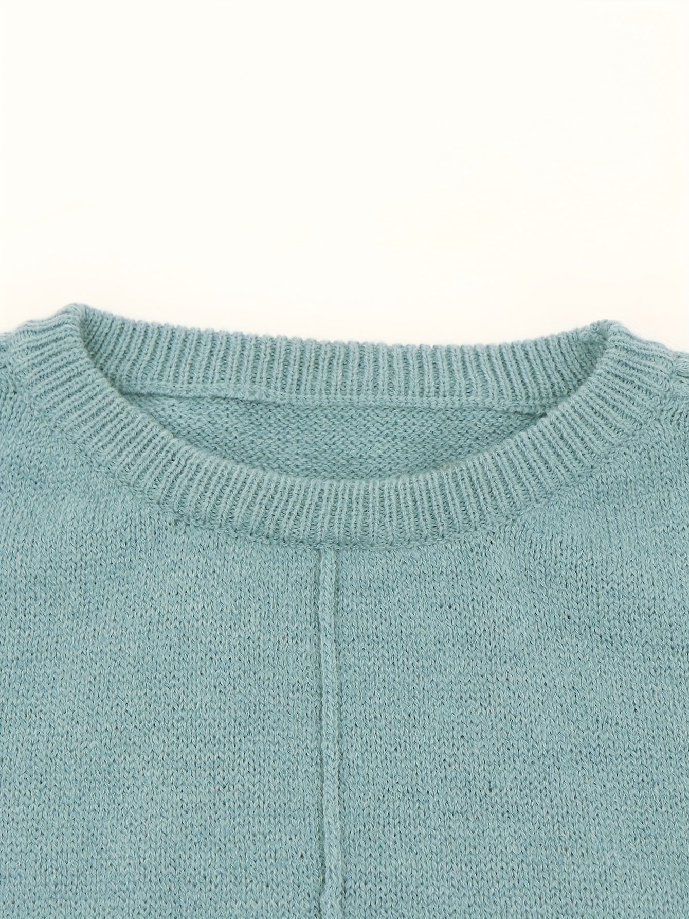 Casual Sweater Women's Plus Solid Long Sleeve Round Neck Pullover